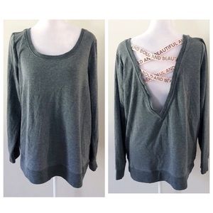 Torrid Gray Sweatshirt Criss cross Back Size Large